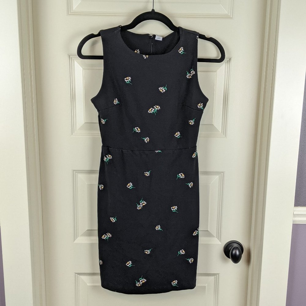 Black Daisy Print Sheath Mini Dress from Old Navy